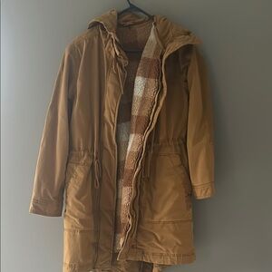 GAP Tan Utility Jacket with Hood and Durable Fabric